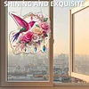 Diamond Painting Acrylic Hummingbird Flowers Window Hanging Pendant for Home Decor