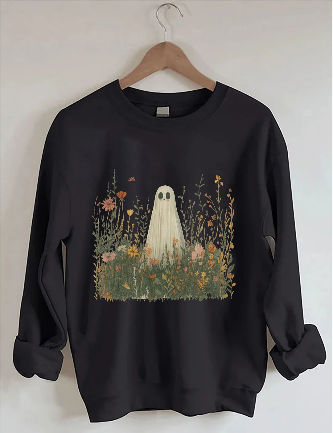 Retro Ghost In Wildflowers Sweatshirt