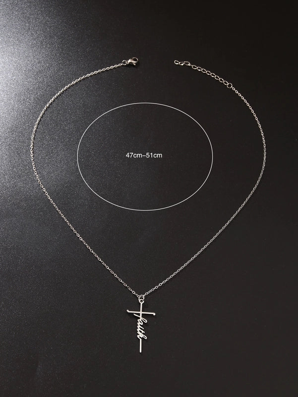 Basic Modern Style Classic Style Cross Alloy Men’s Pendant Necklace