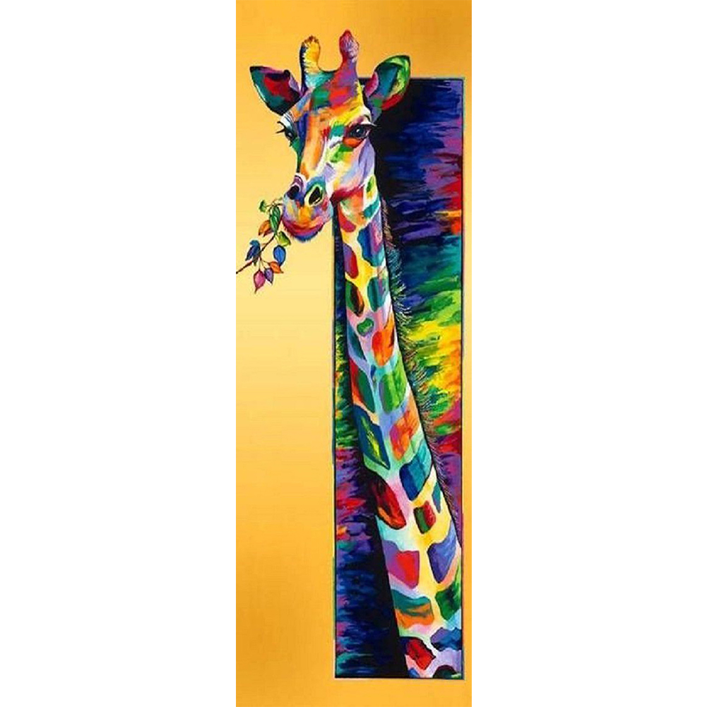 

30*80CM - Round Drill Diamond Painting - Colorful Giraffe, 501 Original