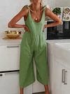 Loose Lace-Up Wide Leg Jumpsuits