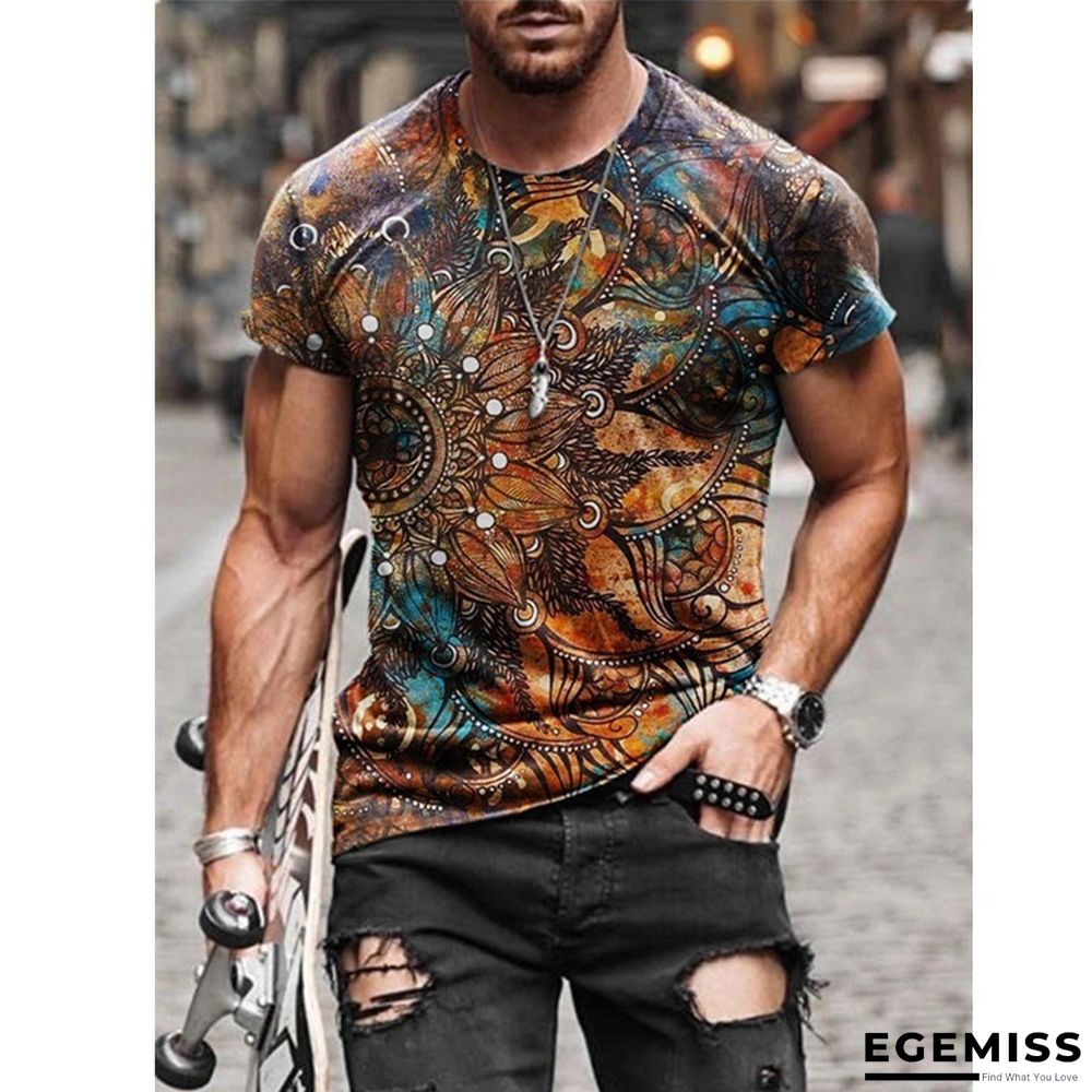 3D Digital Full-body Printed Short-sleeve Men's T-shirt | EGEMISS