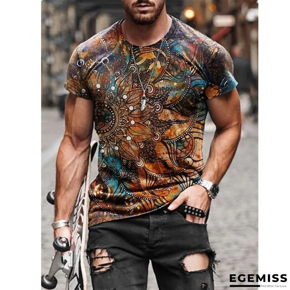 3D Digital Full-body Printed Short-sleeve Men's T-shirt | EGEMISS