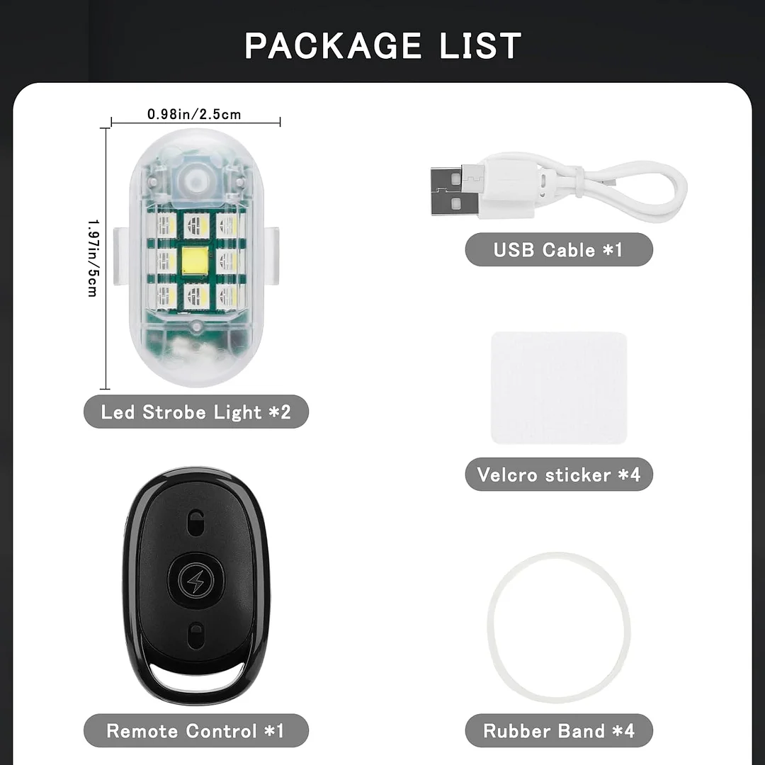 Wireless Remote Control Anti-Collision LED Strobe Light Kit