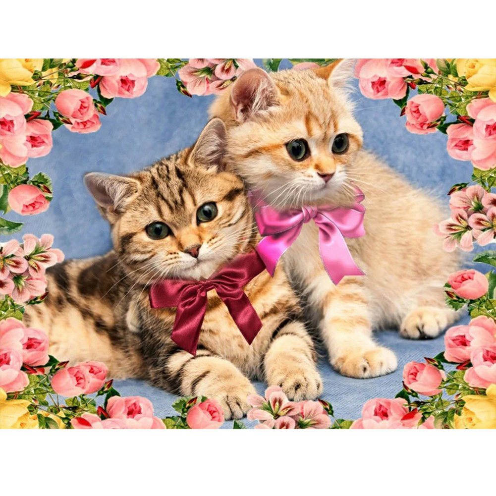 

(Multi-Size) Cat Butterfly - Round/Square Drill Diamond Painting - 40*30CM, Round diamond 30*40cm, 501 Original