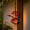 Painted Iron Bee Sculpture Metal Insect Garden Hanging Ornament
