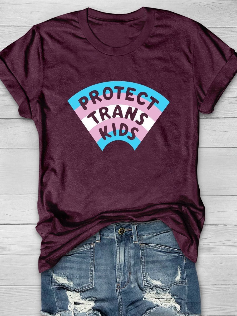 Protect Trans Kids Print Short Sleeve T-shirt