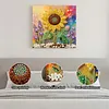 (25x25cm)DIY Pearl Painting Sunflower Framed Handmade Pearl Material Art Kit Living Room Decor
