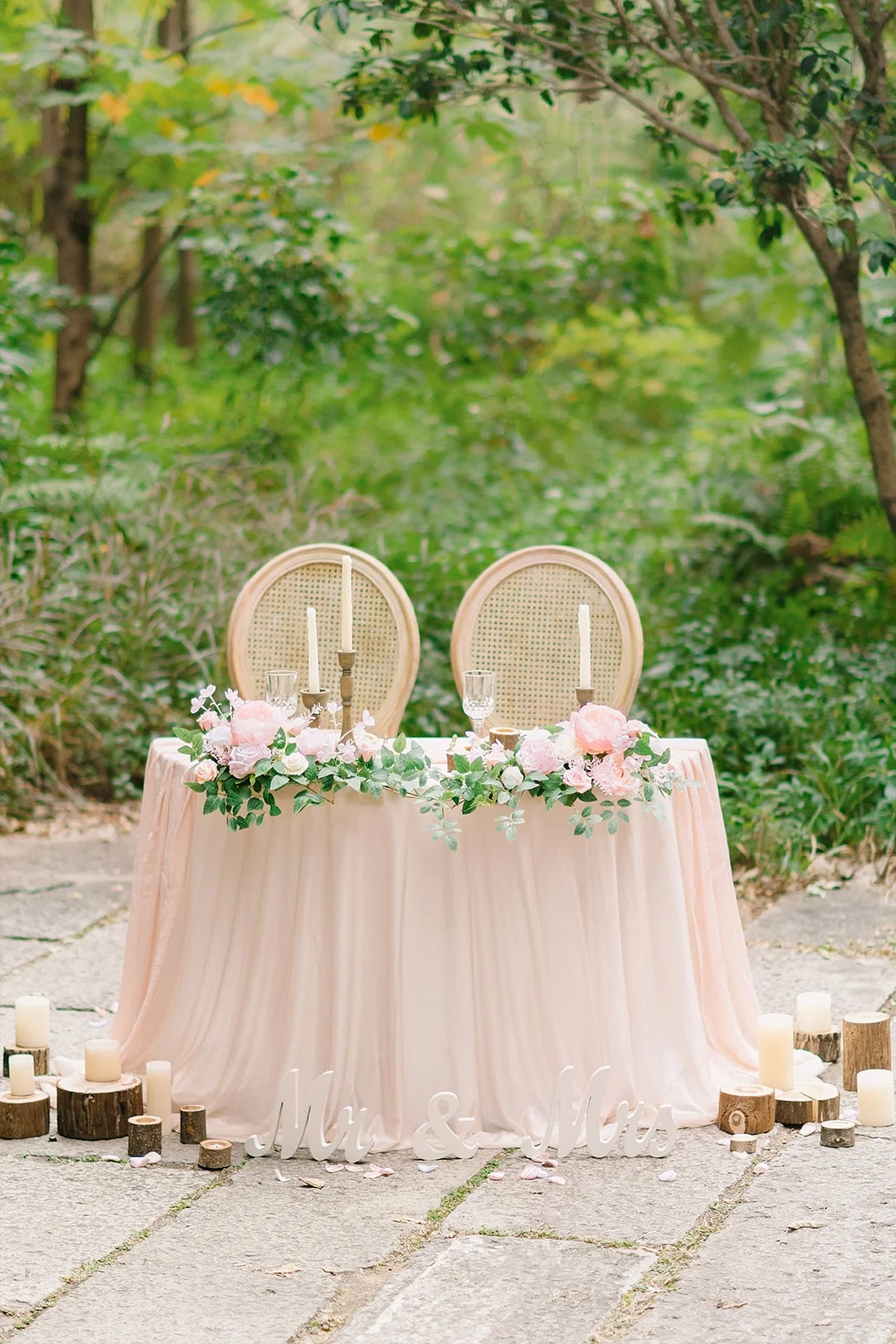 Head Table Floral Swags in Blush & Cream