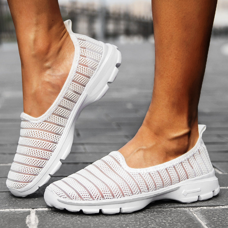 LookYno - Women Slip on Breathable Mesh Sneaker for Plantar Fasciitis