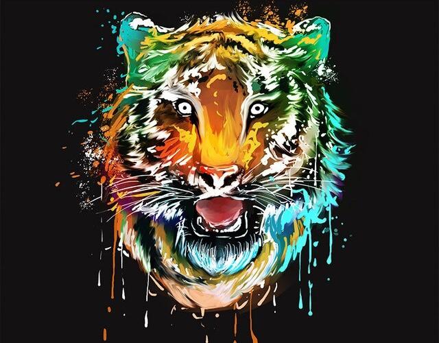 

Colorful Tiger Head – Paint By Numbers - 40*50CM, 501 Original