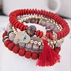Ladies Retro Tassel Round Bead Creative Multilayer Bracelet