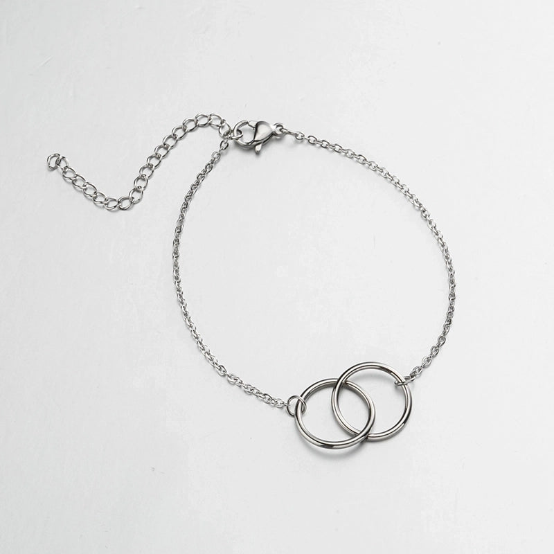 Casual Minimalist Classic Style Double Ring 201 Stainless Steel 18K Gold Plated Bracelets In Bulk