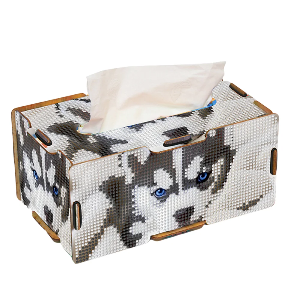 Diamond Painting Tissue Box Kits Decorative Rhinestone Craft Kit (Husky)