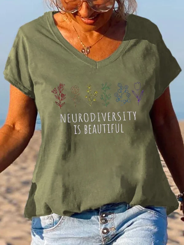 Short Sleeve Loose Be Kind Letter Printed T-shirt