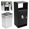[US Local Warehouse] Commercial Outdoor Trash Can Decorative Trash Container with Lid for Park Garden