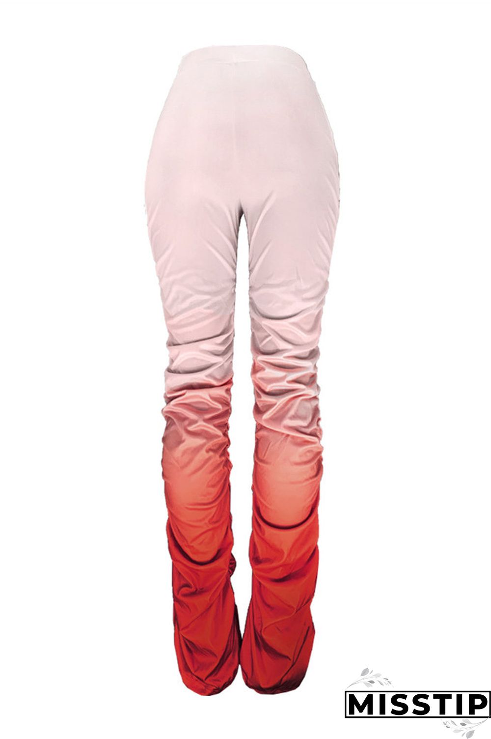 GradientYellow Fashion Casual Gradient Printed Trousers
