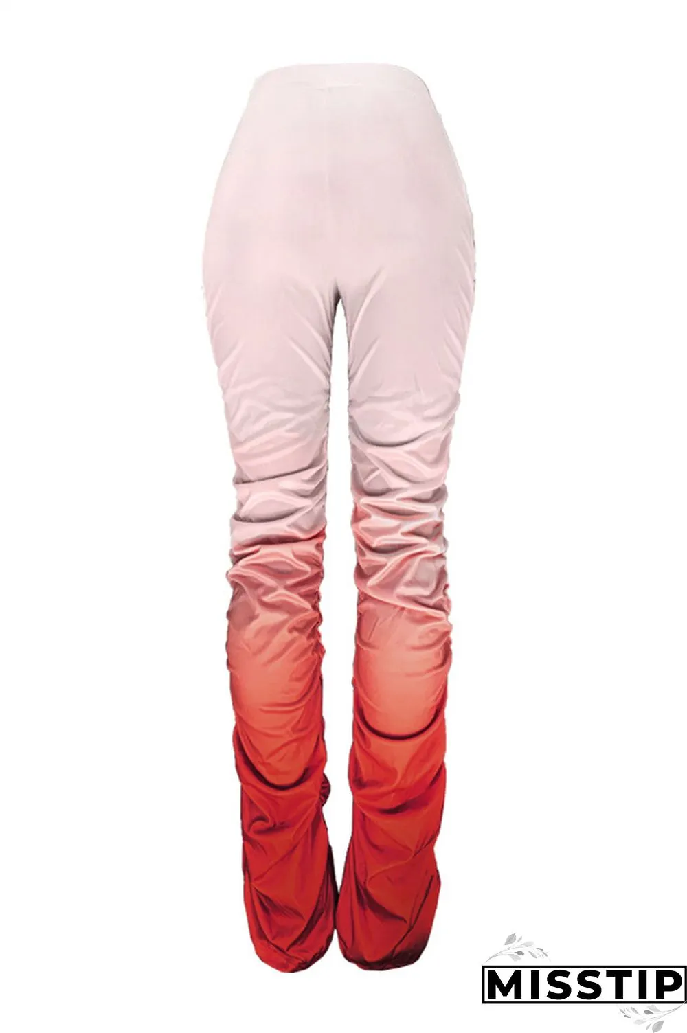 GradientYellow Fashion Casual Gradient Printed Trousers