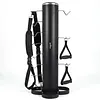 [US Local Warehouse] Vertical Gym Organization for Home Gym Storage Organizer Rack with Lat and Curl Bar Revolving Bars Workout Equipment Storage for 36 Handles & Straps Home Accessories Organization