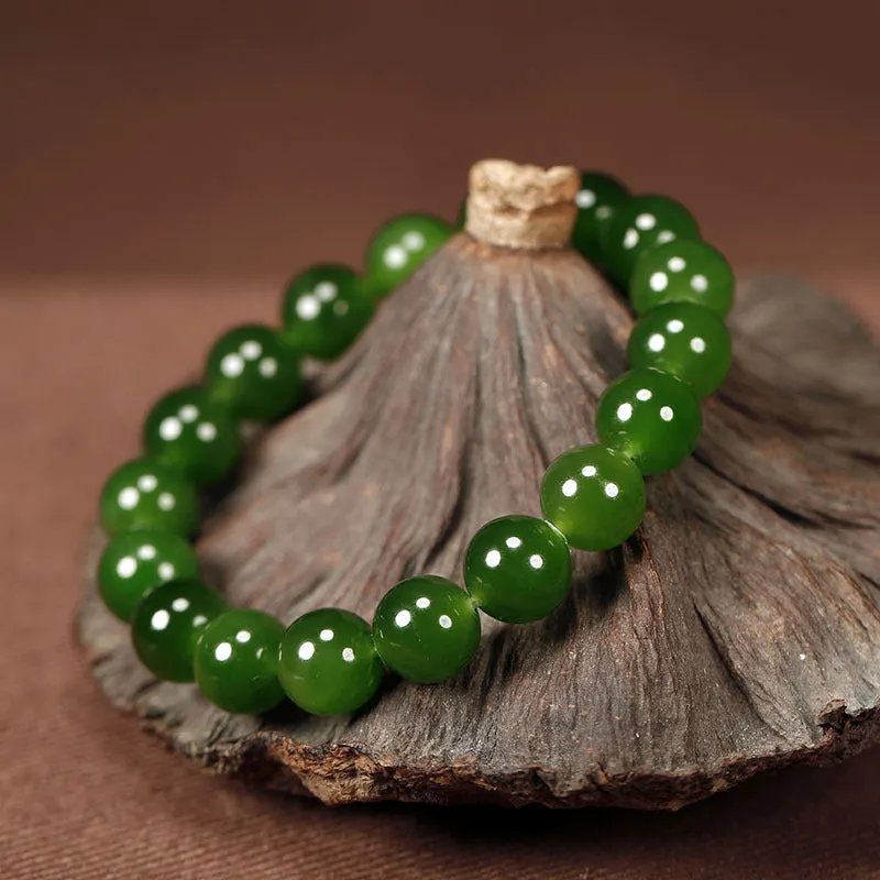 Green Jade Wealth Charm Bracelet
