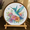 Hummingbird & Flower Bead Embroidery Kit Pre-Printed Bead Cross stitch tapestrymarket