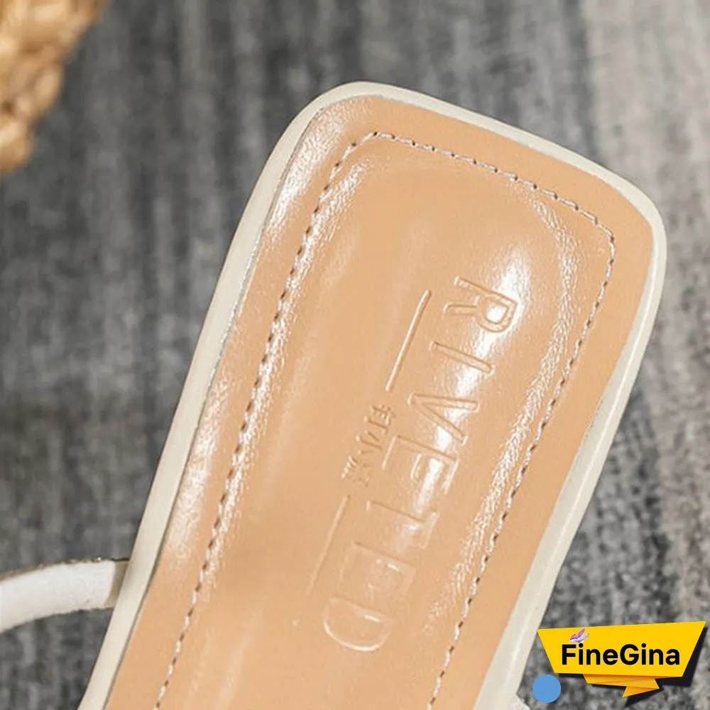 Women's Summer Rhinestone Low Heel Casual Fashion Sandals