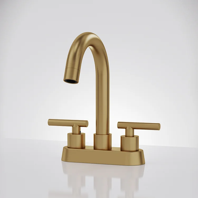 EVERSTEIN Two-Handle Two-Hole Bathroom Sink Faucet in Brushed Gold SFS-1113-GD