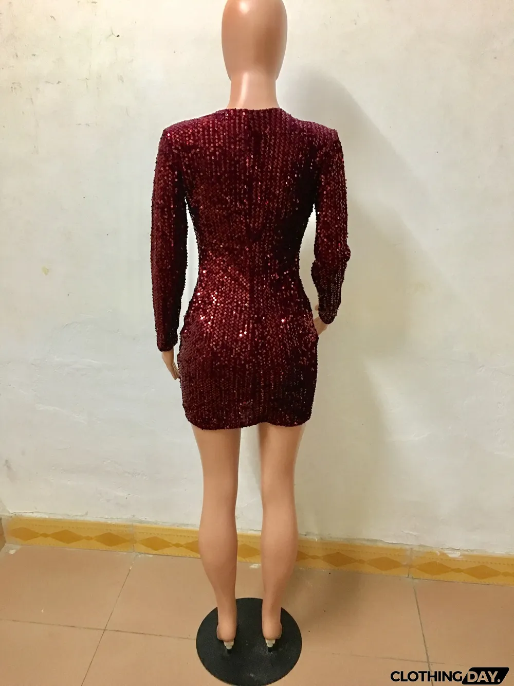 Sexy Bling Bling Long Sleeve Party Dress