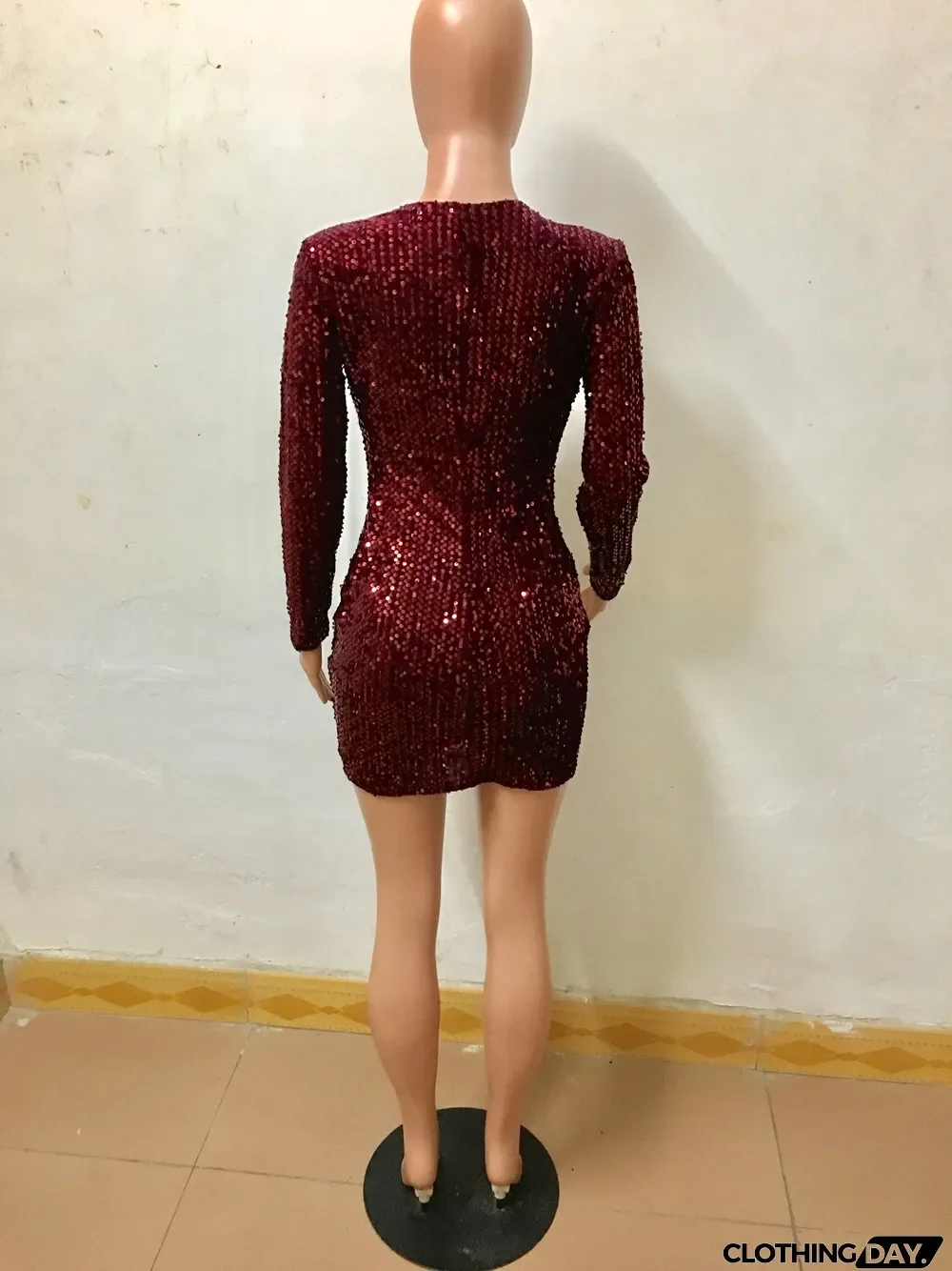 Sexy Bling Bling Long Sleeve Party Dress