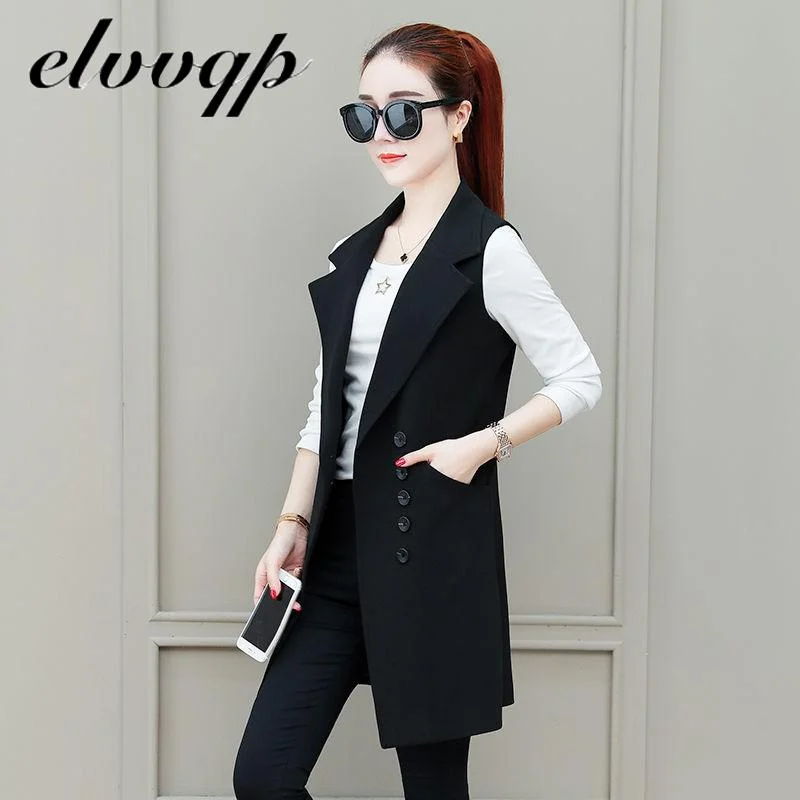 Fashion Long Plaid Vest Women's Sleeveless Blazer Spring Autumn Plus Size Women Elegant office work Suit Vest Female Waistcoat