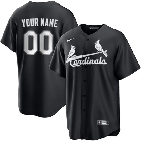Youth St. Louis Cardinals Custom Black Lights Out Replica Jersey