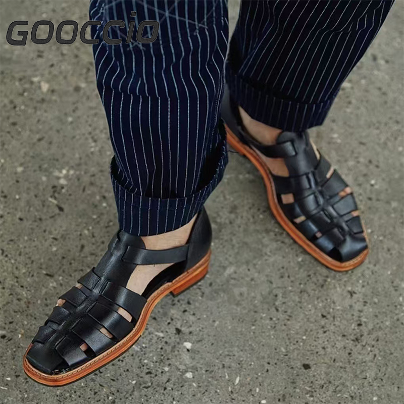GZ180 Prenium Cowhide Dress Sandals For Men GOOCCIO   