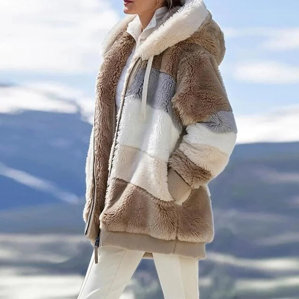 🎁Christmas Big Sale-30% OFF🐑CONTRASTING LAMB WOOL PADDED COAT