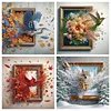 (US Only)4pcs 5D DIY Partial Special Shaped Drill Diamond Painting Escape Decor 30x30cm