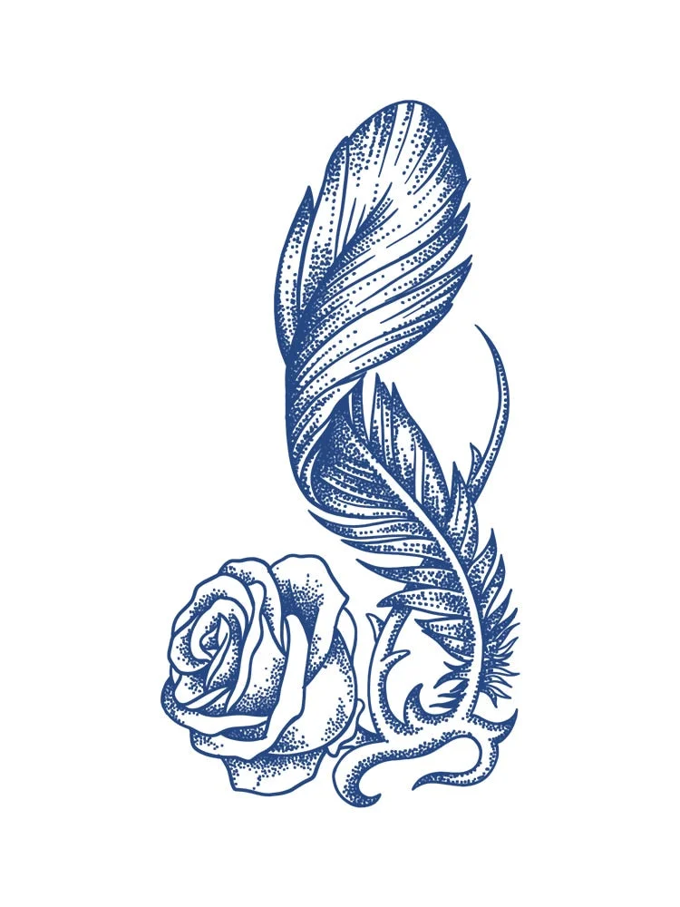 KT51-100 Semi-permanent herbal juice tattoo sticker flower arm clavicle non-reflective simulation tattoo big picture