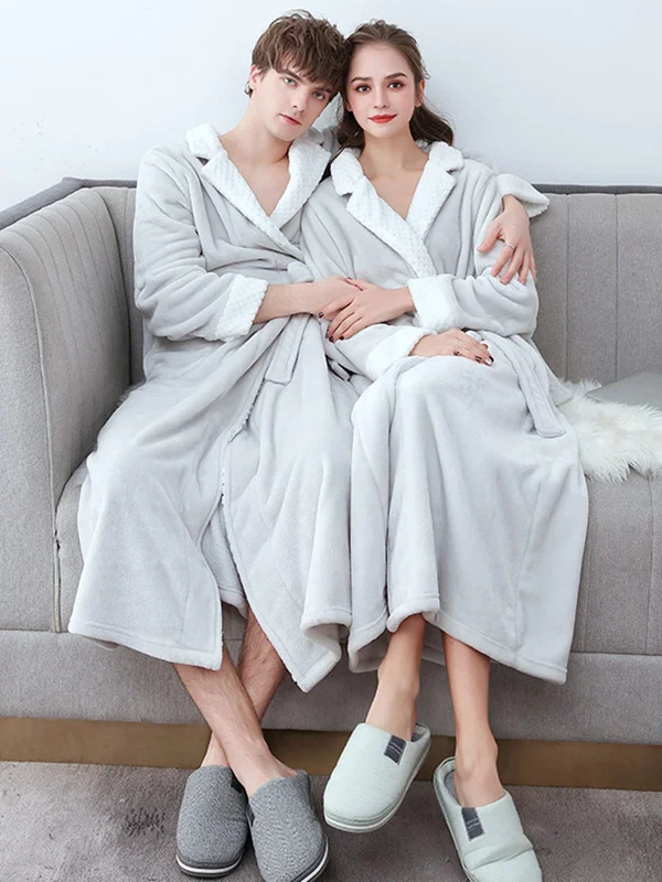 Comfortable Solid Warm Pajama Robe