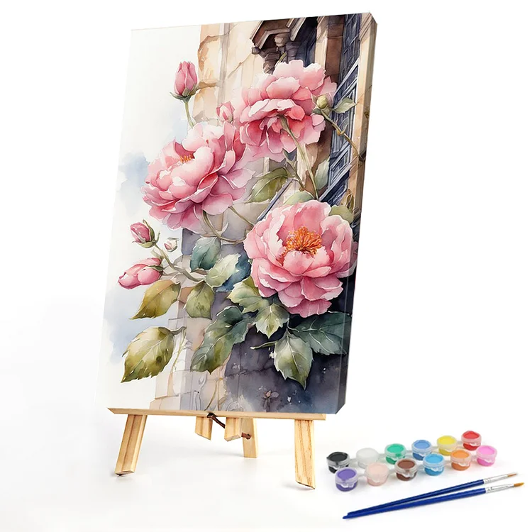 Oil Paint By Numbers - Watercolor Rose - 40*60CM