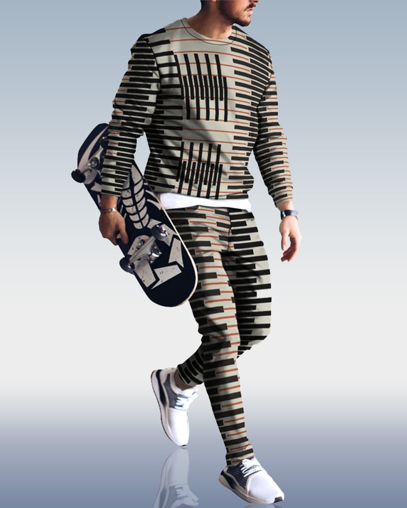 Men's Casual Personality Print Suit 006