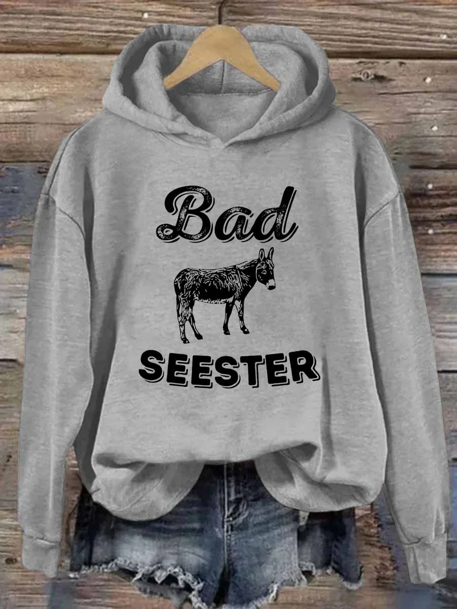 Bad Ass Seester Donkey Hoodie