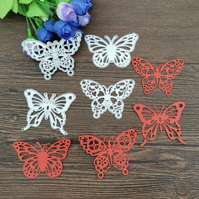 4pcs butterfly Lace Metal Cutting Dies Stencils For DIY Scrapbooking Decorative Embossing Handcraft Die Cutting Template