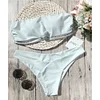 ZAFUL 2018 Women Bandeau Padded Bikini Set Sexy Low Waist Solid Color Strapless Swimsuit Swim Bathing Suit Brazilian Swimwear