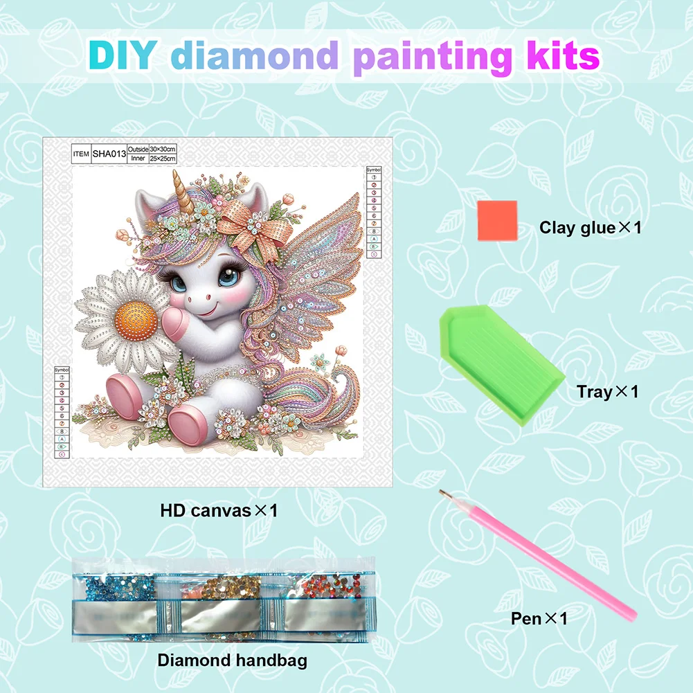 Diamond Painting - Partial Special Shaped Drill - Unicorn(Canvas|30*30cm)