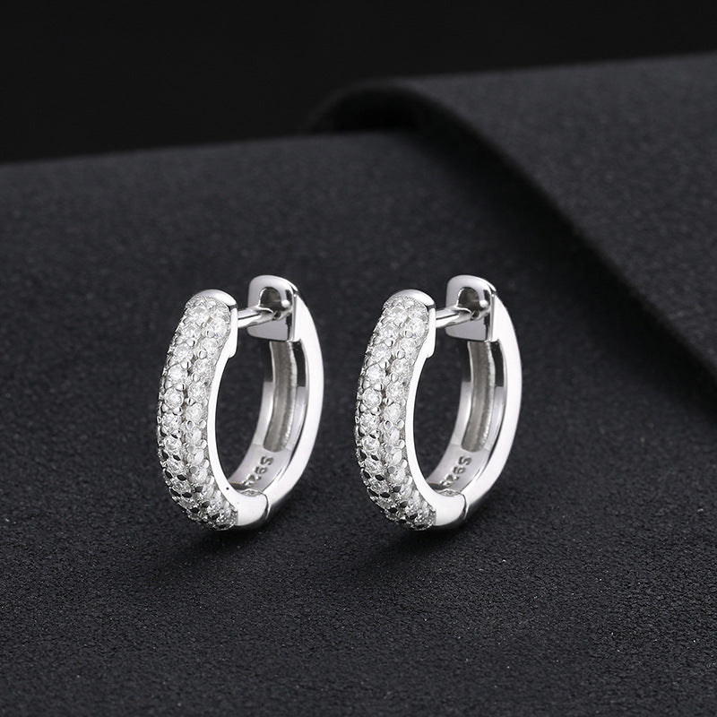 S925 Moissanite Round Earrings