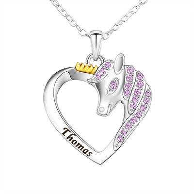 2021 Unicorn Necklace Color Peach Heart Necklace
