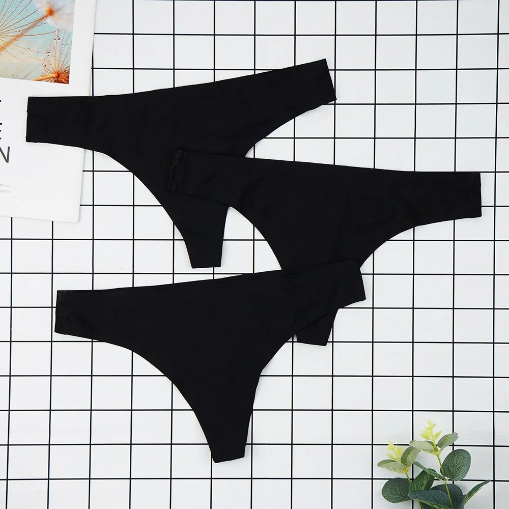 Billionm Sexy Seamless Thongs Ladies Ice Silk G-String Woman Sport Intimate Comfort Panties Female Underpants Plus Size S-4XL