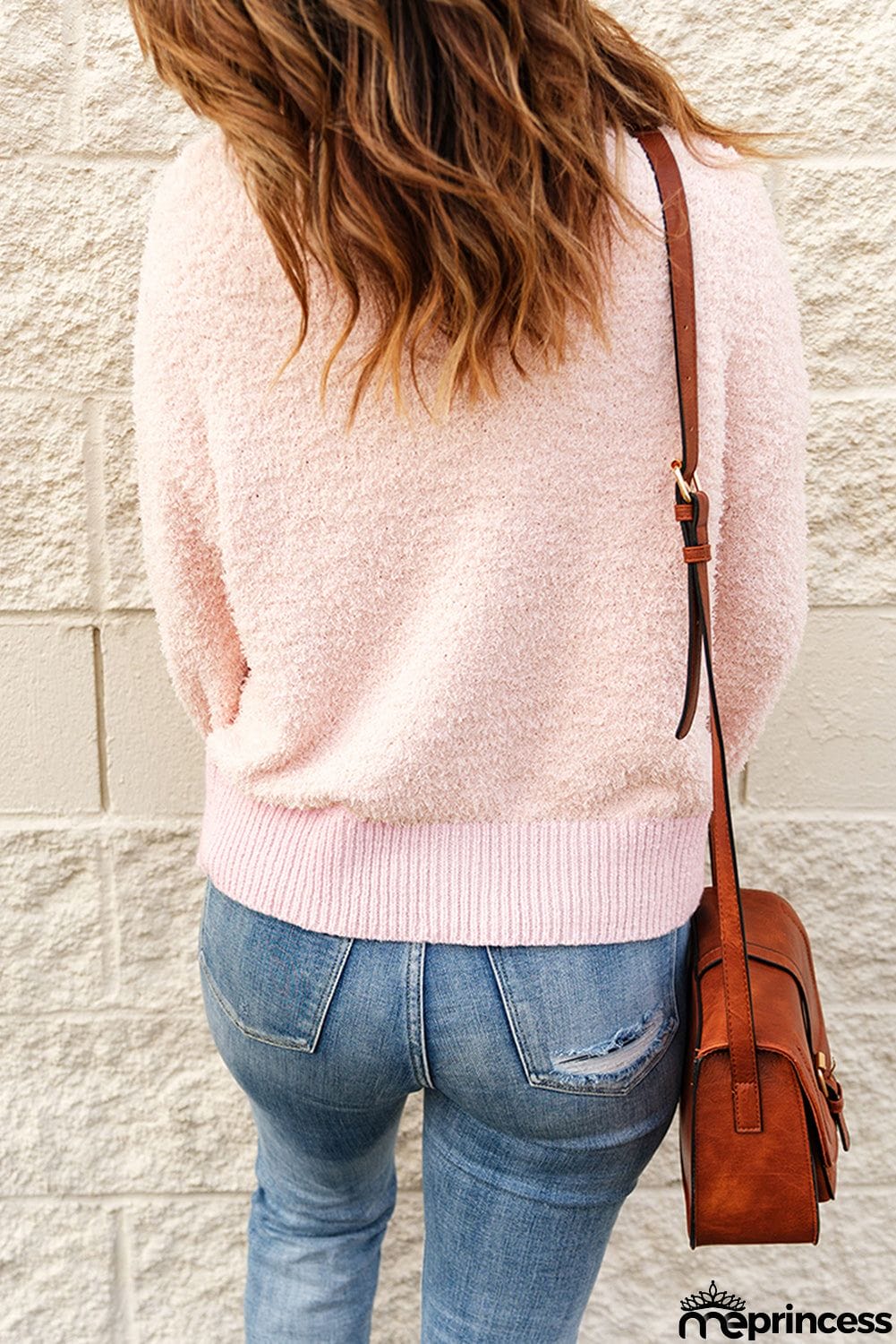 Pink Furry Knit Sweater