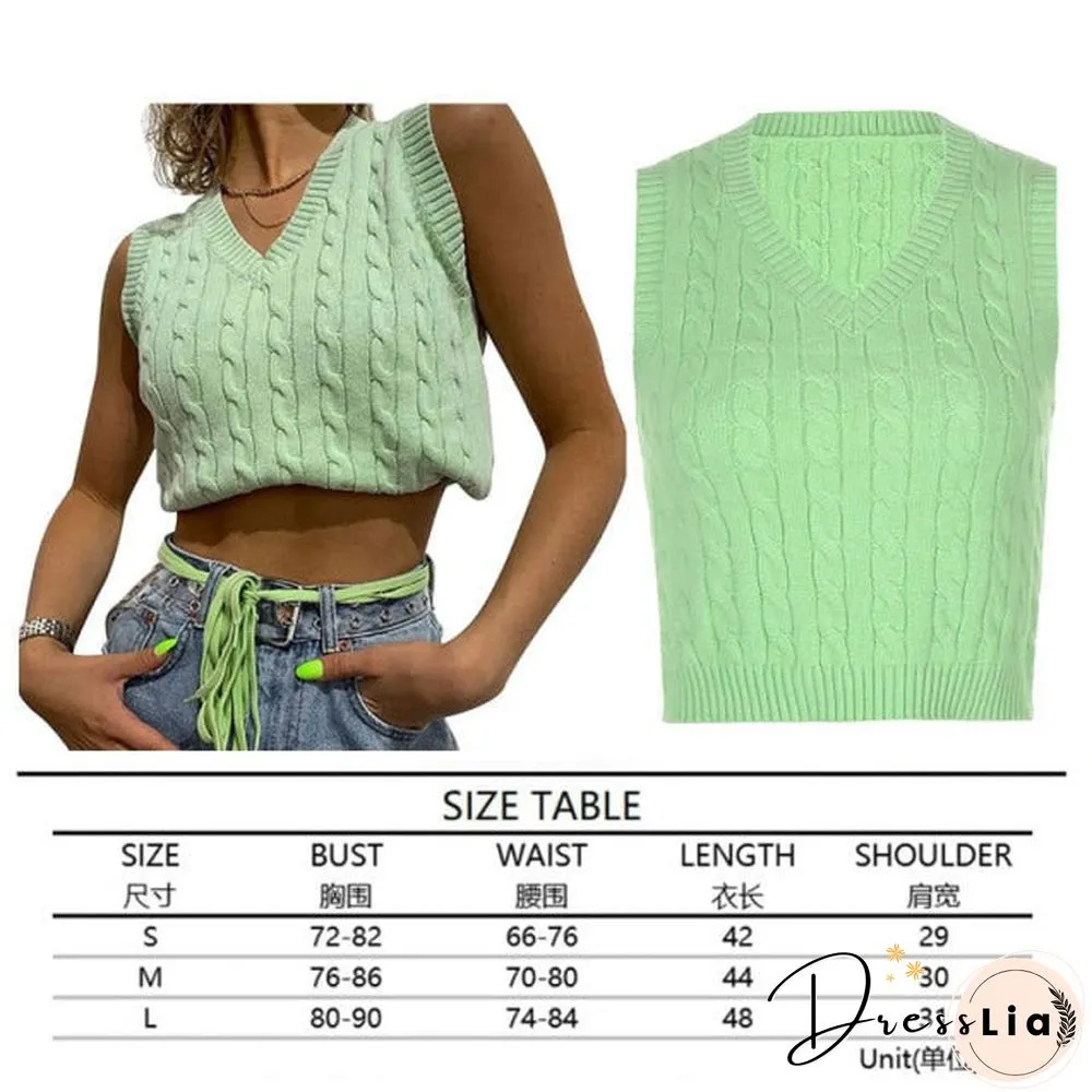 V Neck Vintage Argyle Sweater Vest Women Black Sleeveless Plaid Knitted Crop Sweaters Casual Autumn Preppy Style tops