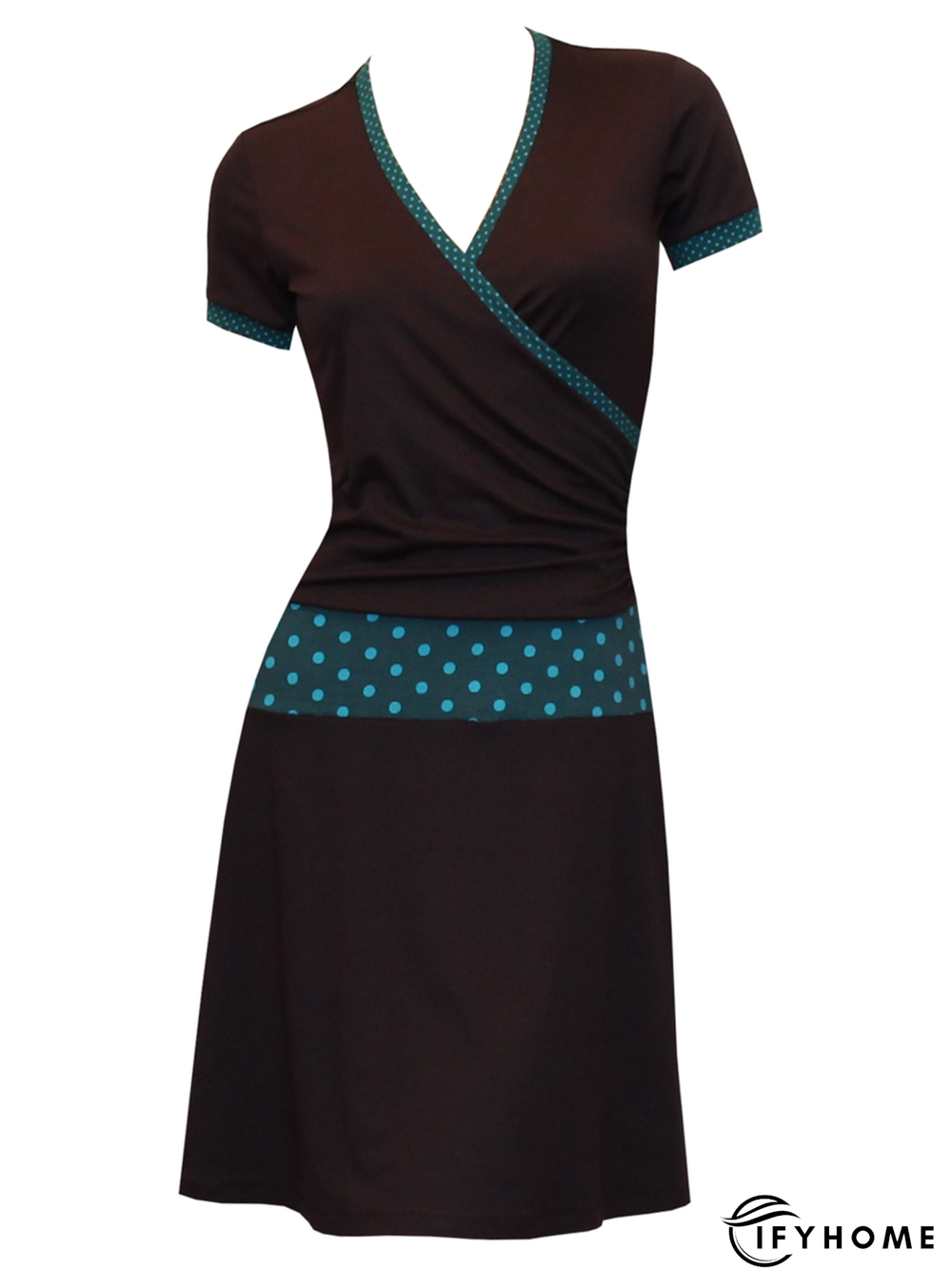 Casual Cotton-Blend Short Sleeve Knitting Dress | IFYHOME