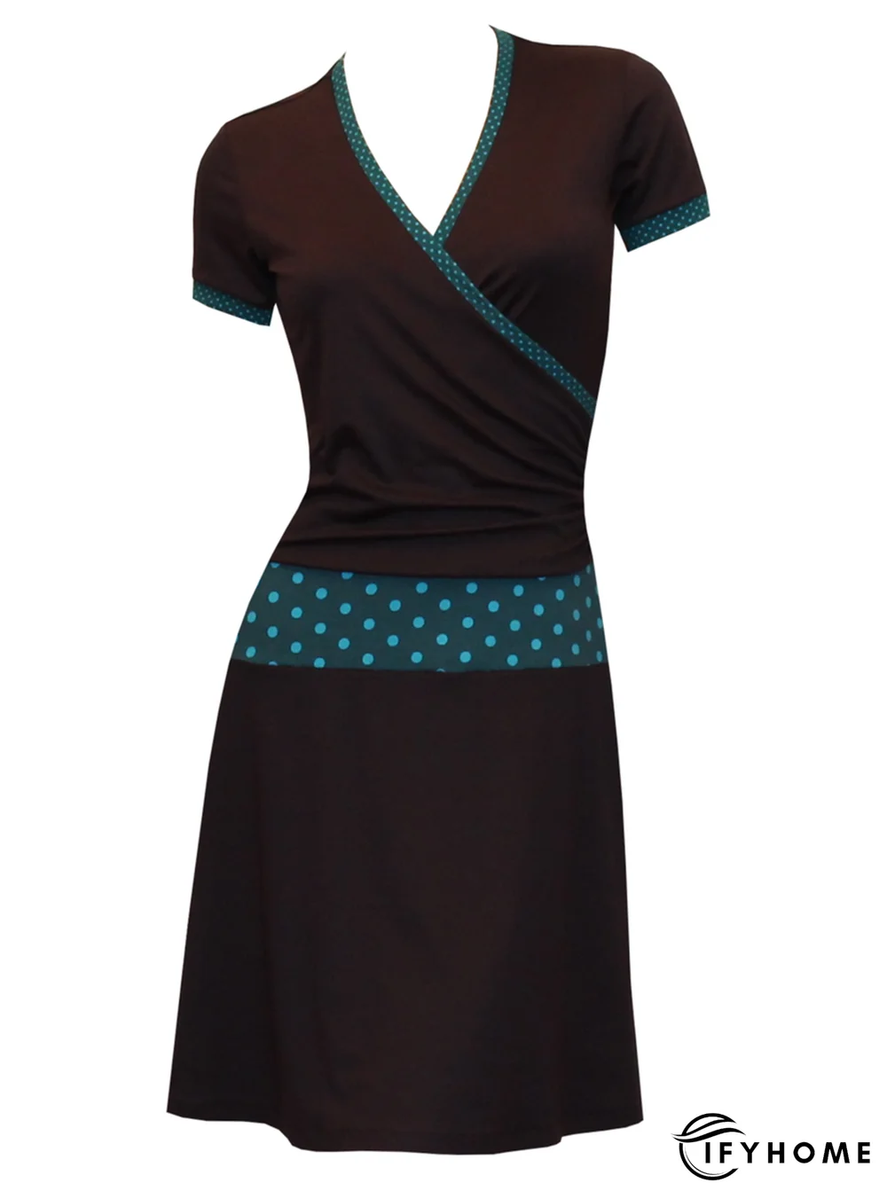 Casual Cotton-Blend Short Sleeve Knitting Dress | IFYHOME