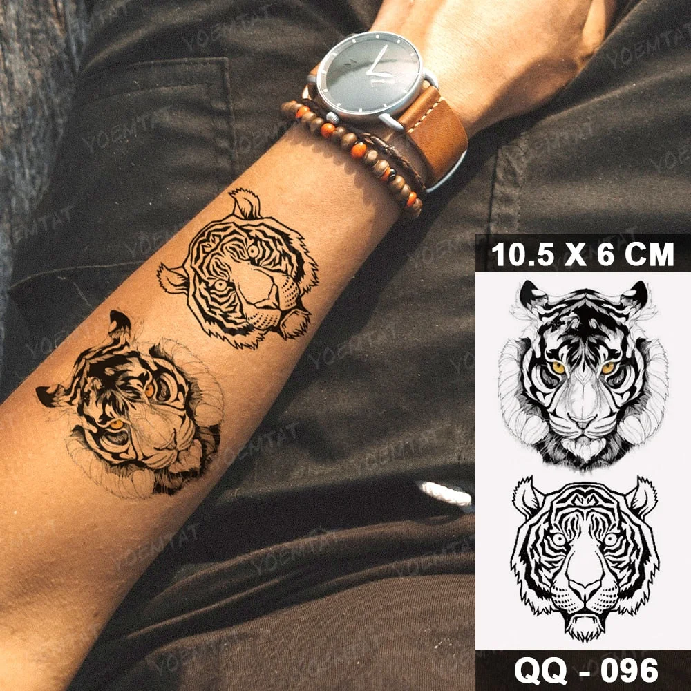 Waterproof Temporary Tattoo Stickers Clock Compass Flower Arrow Henna Flash Tatoo Women Men Indian Hand-painted Small Fake Tatto